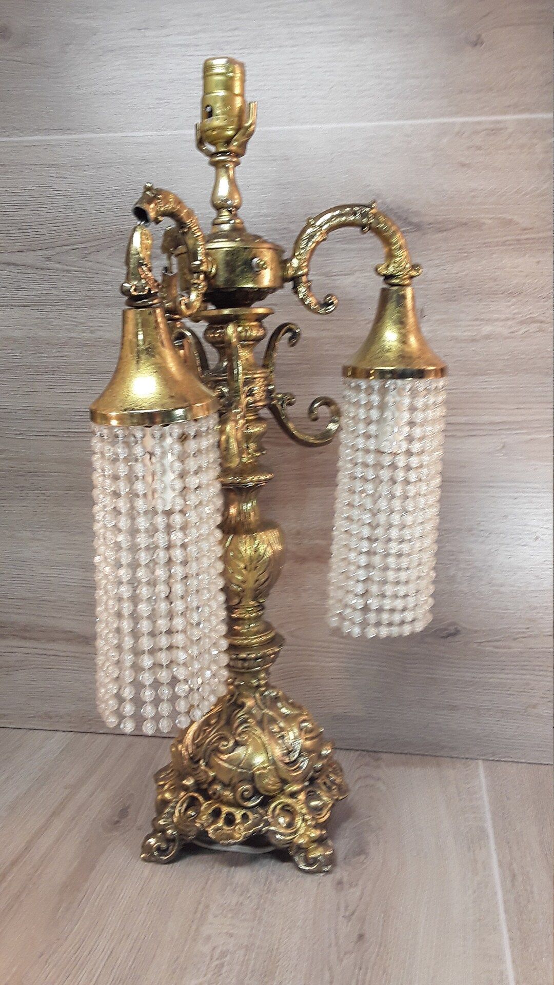 Vintage 60s Hollywood Regency Lamp with Dangling Beaded Tassels | Etsy (US)