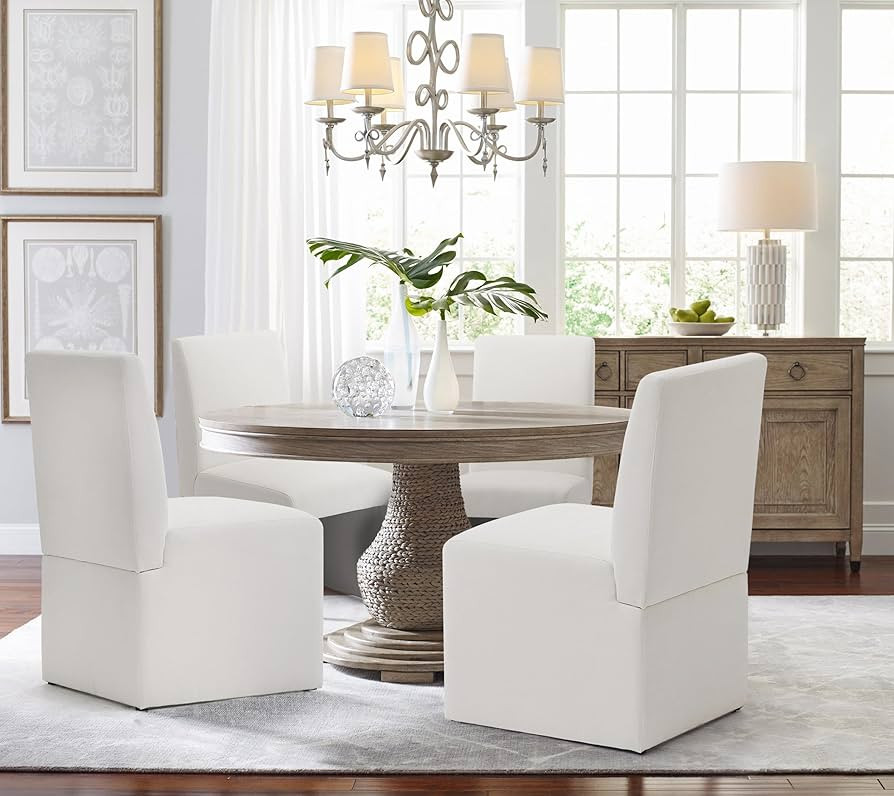 Upholstered Dining Chairs Set of 4 Modern Kitchen & Dining Room Chairs Linen Fabric Dining Chairs... | Amazon (US)