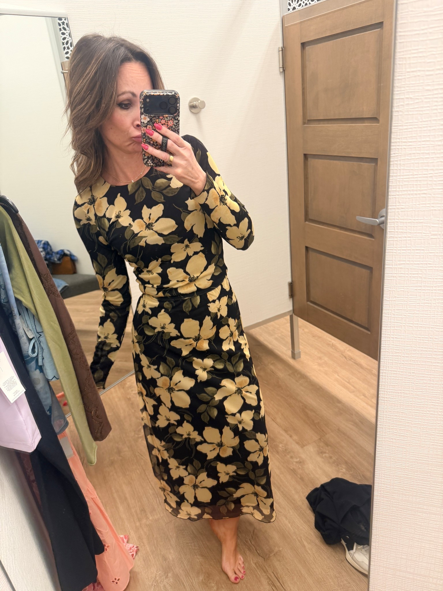 I love this sheer mesh style top and skirt! Two pieces, but pair together look like a dress. So, you can choose your size for top and bottom. It is not see-through, but has the look of that. The colors are so beautiful and unique, and would be such a statement, peace, dressed up or down.

#LTKmomlife #LTKSeasonal #LTKOver40