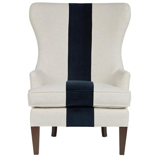 Pablo Coastal Beach White Performance Upholstered Wing Chair | Kathy Kuo Home