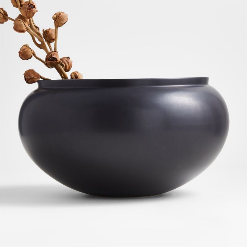 Jimena Black Ceramic Centerpiece Bowl + Reviews | Crate & Barrel | Crate & Barrel
