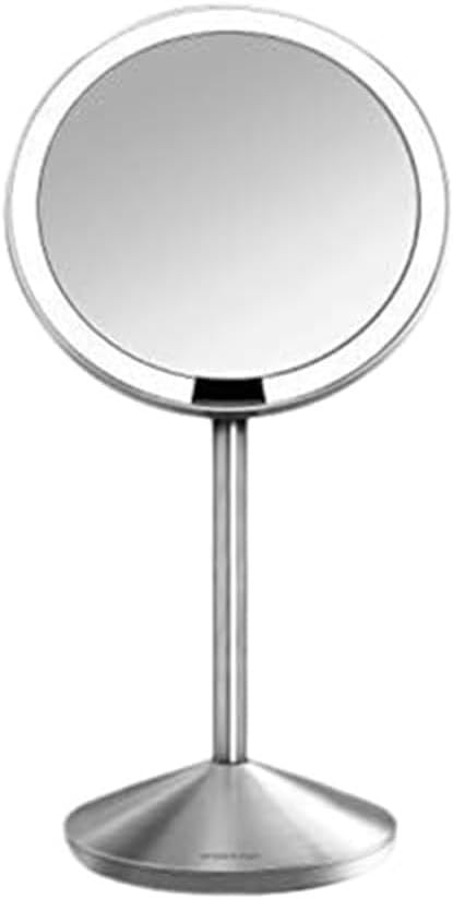 simplehuman Sensor Mirror, 5" Round Rechargeable Mini Travel Makeup Mirror, 10x Magnification, Br... | Amazon (US)