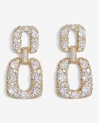 Rhinestone Embellished Doorknocker Earrings | Express