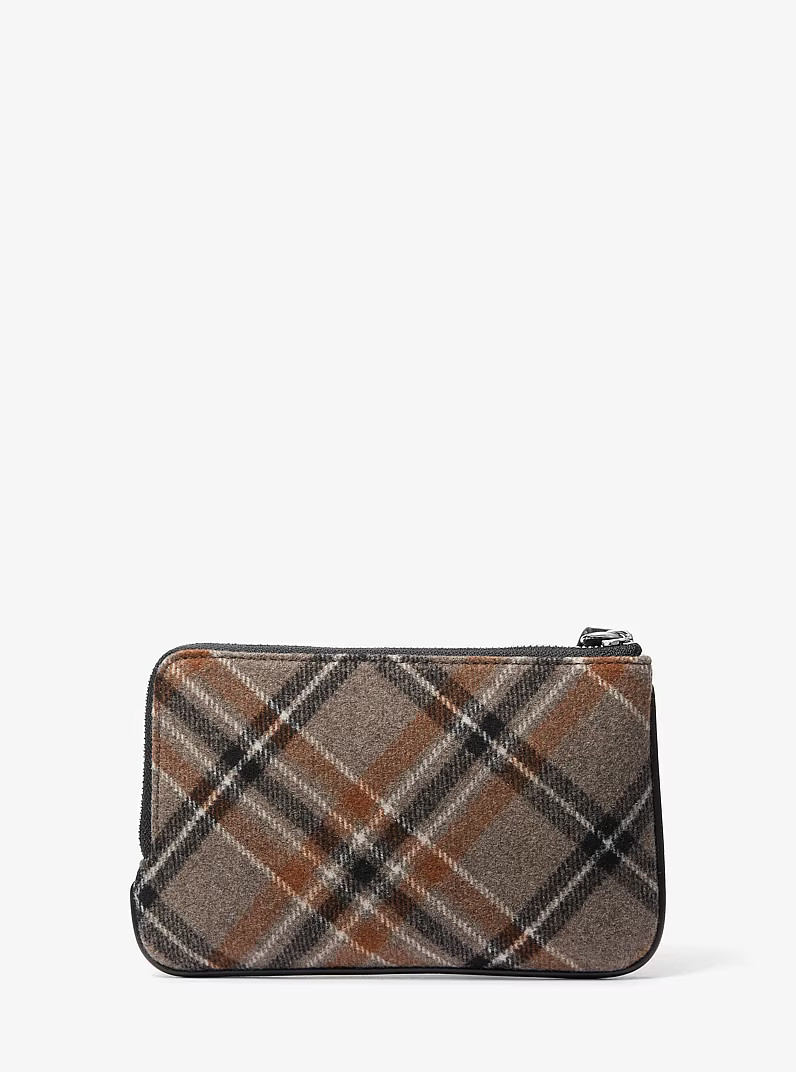 Jet Set Travel Plaid Print Wool Wristlet | Michael Kors US