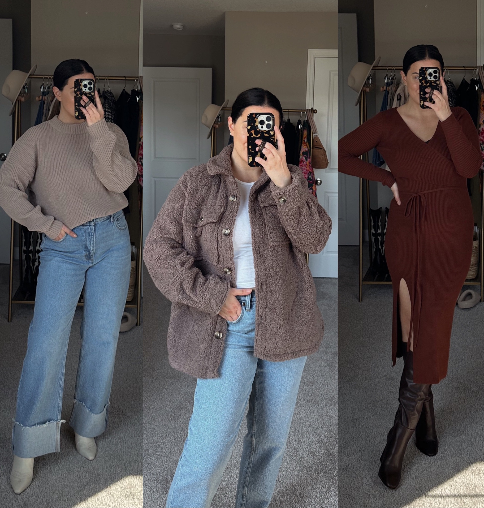 Abercrombie fall outfits on sale! Wearing m sweater & tee, s fleece shacket, s petite sweater dress, 29 s denim, boots tts 
 

#LTKshoecrush #LTKSeasonal #LTKSale