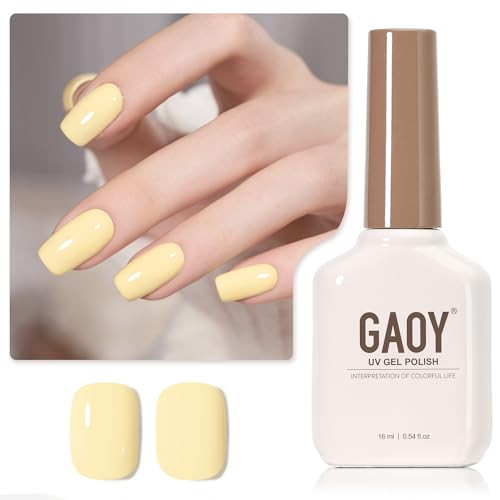 GAOY Pastel Yellow Gel Nail Polish, 16ml Soak Off Gel Polish, UV Light Cure for Nail Art DIY Manicure at Home, 1997 Pastel Yellow | Amazon (US)