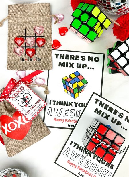 2 Valentines idea for classroom friends.  Rubik’s cube and tic tac toe plus FREE printables for both.  #valentines

#LTKSeasonal #LTKkids #LTKunder50