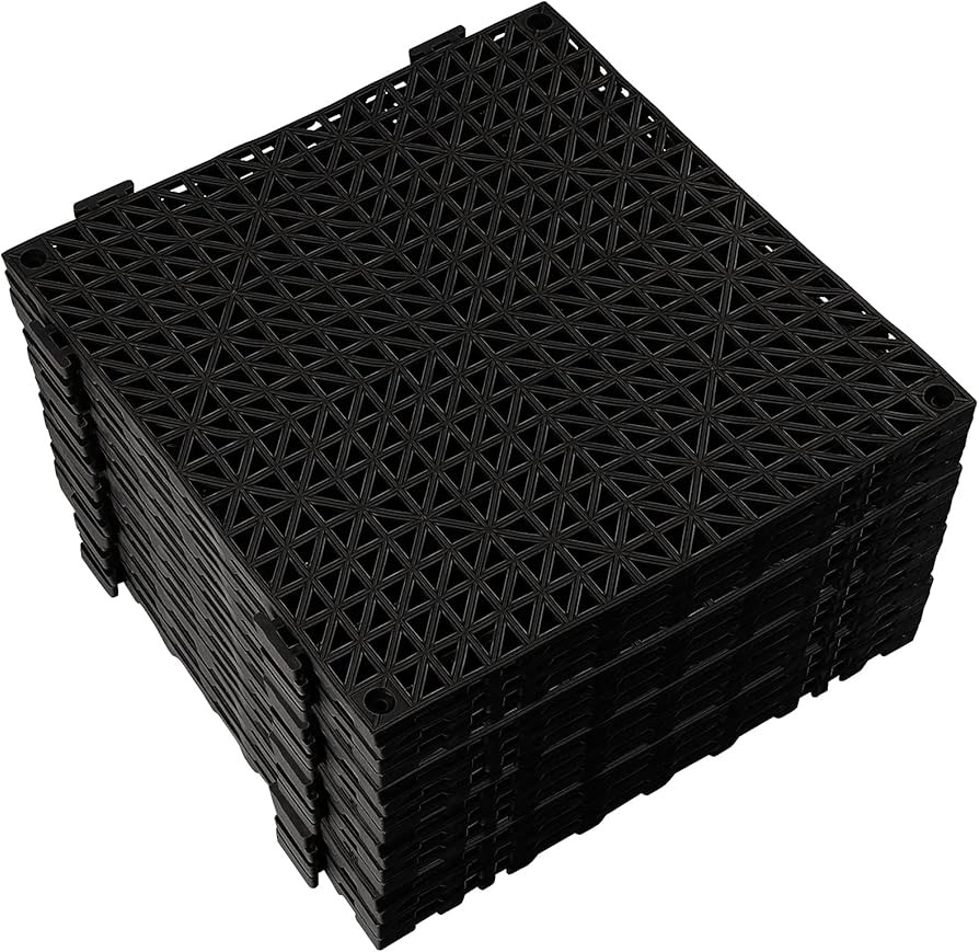 10 Pack 11.8 Inches Interlocking Rugged Grip-Loc Deck Floor Tiles Mats, Non-Slip Drainage Floor T... | Amazon (US)