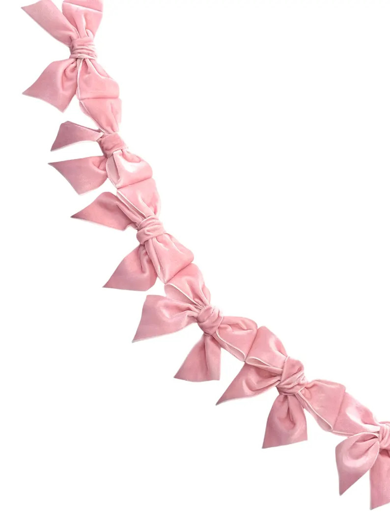 Wall Bow Garland for Party, Velvet Garlands, Custom Bow Birthdays, Baby Shower & Parties, Birthda... | Etsy (US)