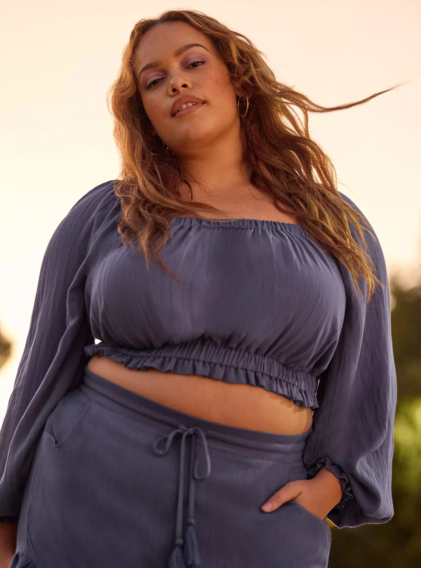 Festi Blouson Sleeve Crop Top | Torrid (US & Canada)