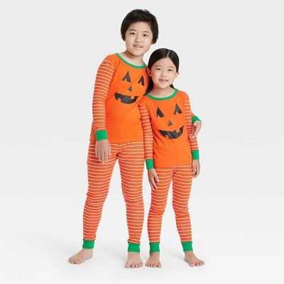 Kids' Halloween Pumpkin Matching Family Pajama Set - Orange | Target