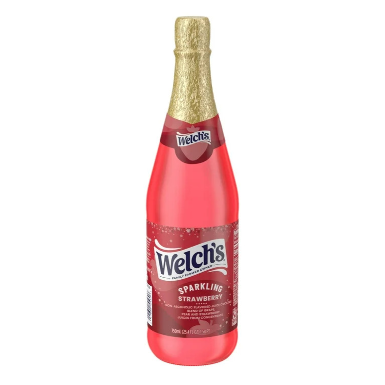 Welch's Non-Alcoholic Sparkling Strawberry Juice Cocktail, 25.4 fl oz Bottle | Walmart (US)