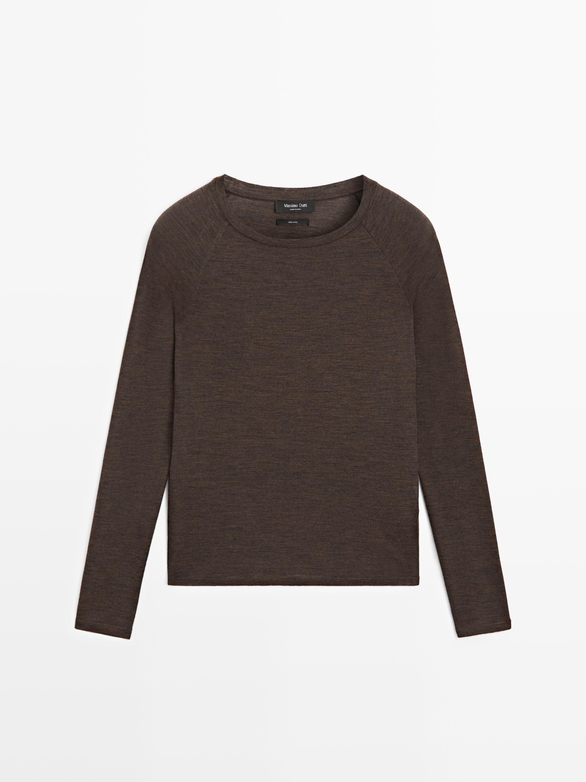 Wool T-shirt with raglan sleeves | Massimo Dutti UK