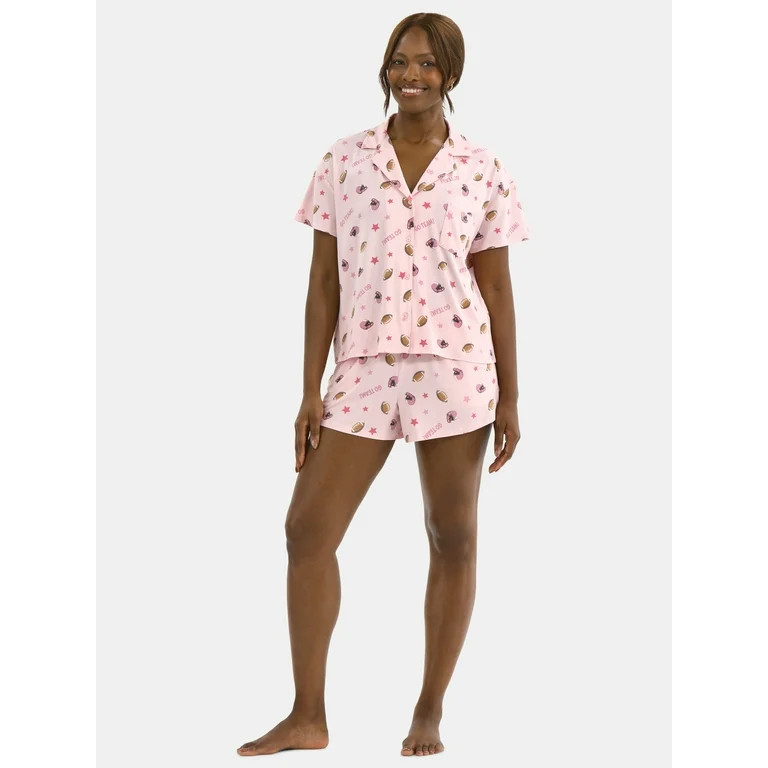 Halloween Women’s Printed Notched Top and Shorts Pajama Set from Way to Celebrate, 2-Piece, Siz... | Walmart (US)