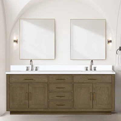 84 In. W X 22 In. D Double Bath Vanity With Carrara Marble Top, Faucet And 36 In. Mirrors | Wayfair North America