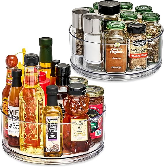 Sorbus 9 Inch Clear Lazy Susan Organizer, Turntable Organizer for Spice Organization for Cabinet,... | Amazon (US)