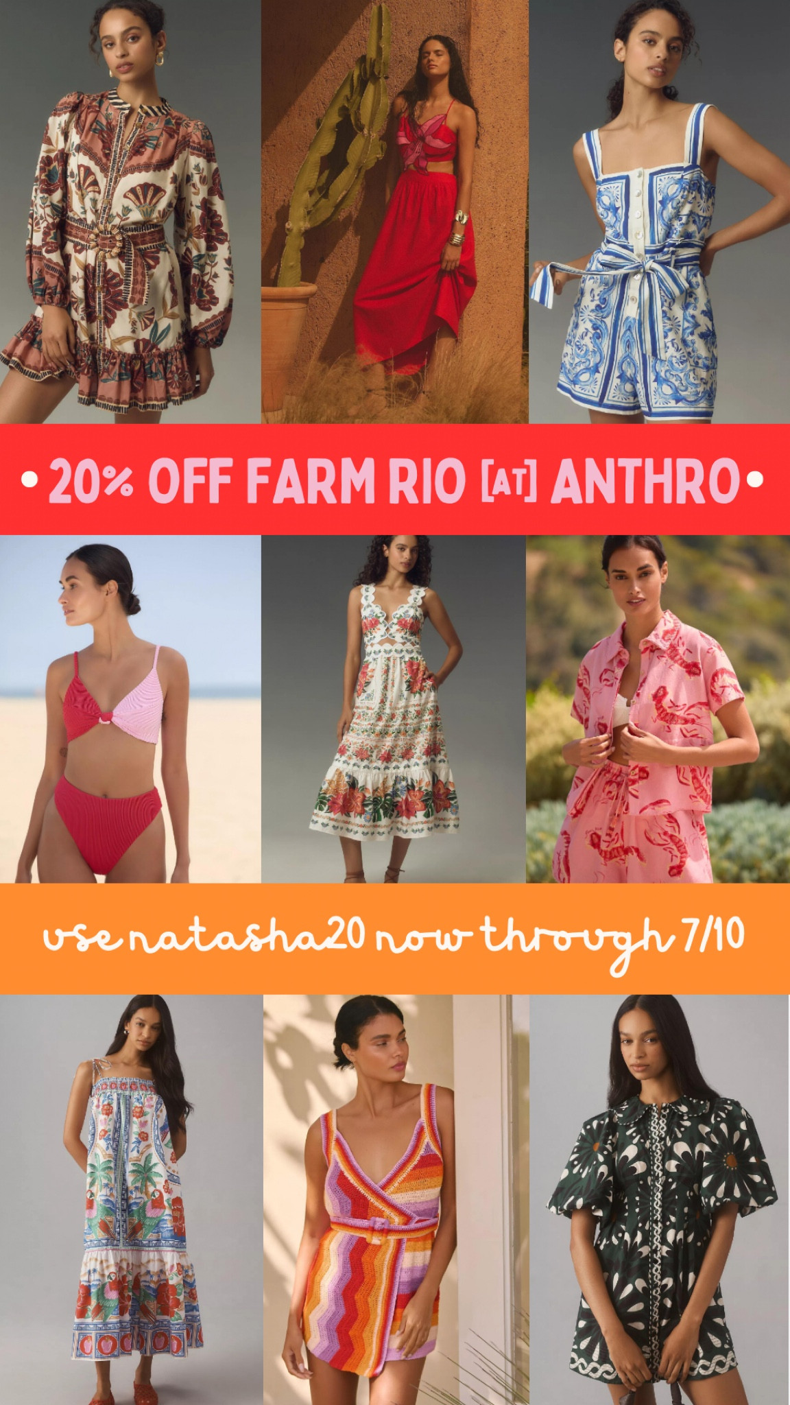 20% off all the farm rio at ANTHRO with my code NATASHA20 // 

#LTKSaleAlert #LTKStyleTip #LTKSummerSales