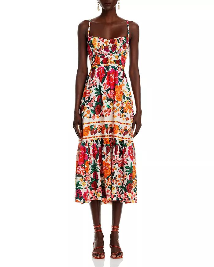 Floral Sketch White Midi Dress | Bloomingdale's (US)