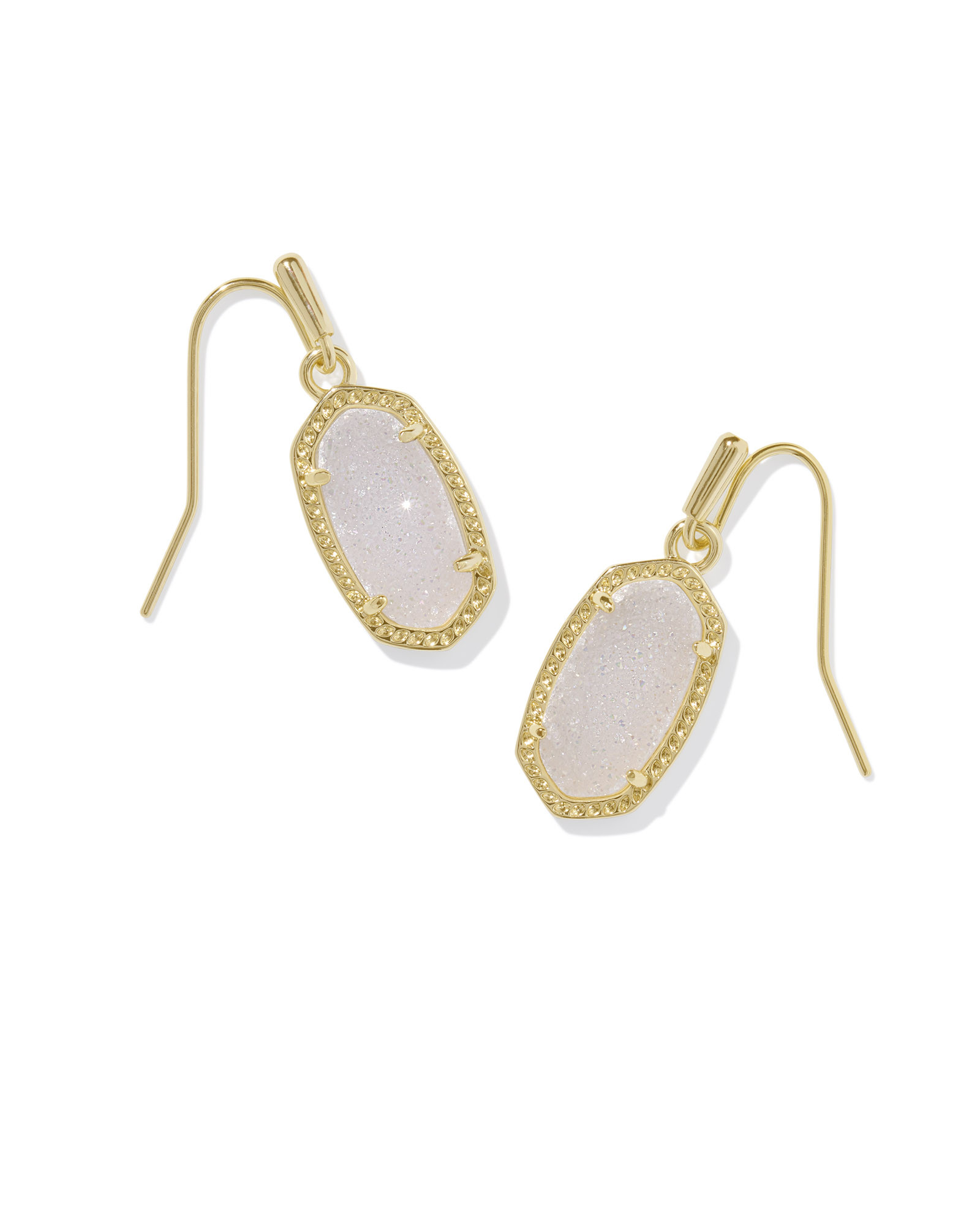 Lee Gold Drop Earrings in Iridescent Drusy | Kendra Scott