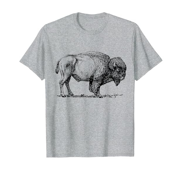 Buffalo T-Shirt American Bison Classic Print Tee | Amazon (US)