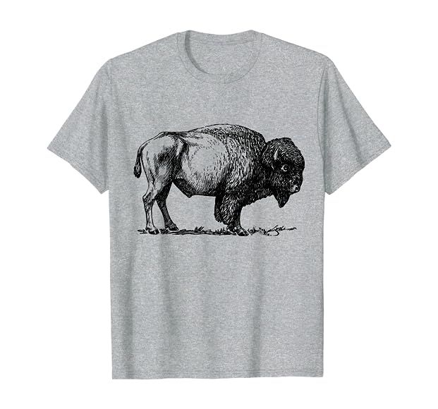 Buffalo T-Shirt American Bison Classic Print Tee | Amazon (US)
