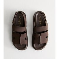 Women's Brown Faux Leather Chunky Strap Sandals Vegan New Look | New Look (UK)