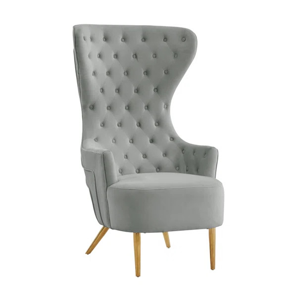 Jezebel 75.94Cm Wide Tufted Velvet Wingback Chair | Wayfair Professional