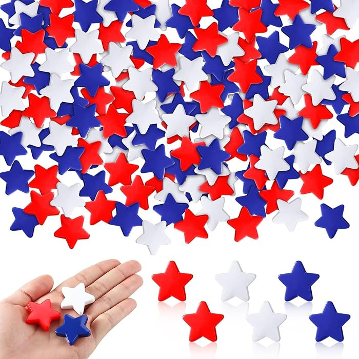 60 Pcs 4th of July Star Vase Bowl Table Filler Mini Resin Patriotic Star Red White Blue Decor for... | Amazon (US)