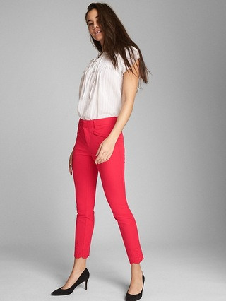 Gap Womens Skinny Ankle Pants With Eyelet Embroidery Slipper Red Size 0 | Gap US
