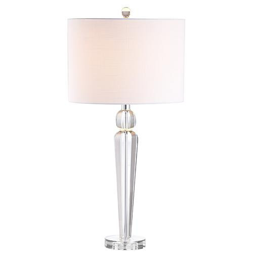 Jonathan Y Clear Elizabeth 28.5" Crystal LED Table Lamp | HSN