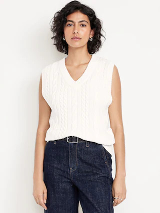 Wool-Blend Cable-Knit Vest | Old Navy (CA)