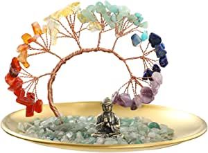 7 Chakra Crystal Tree - Buddha Statue - Money Tree for Wealth and Luck - Yoga Meditation and Home... | Amazon (US)