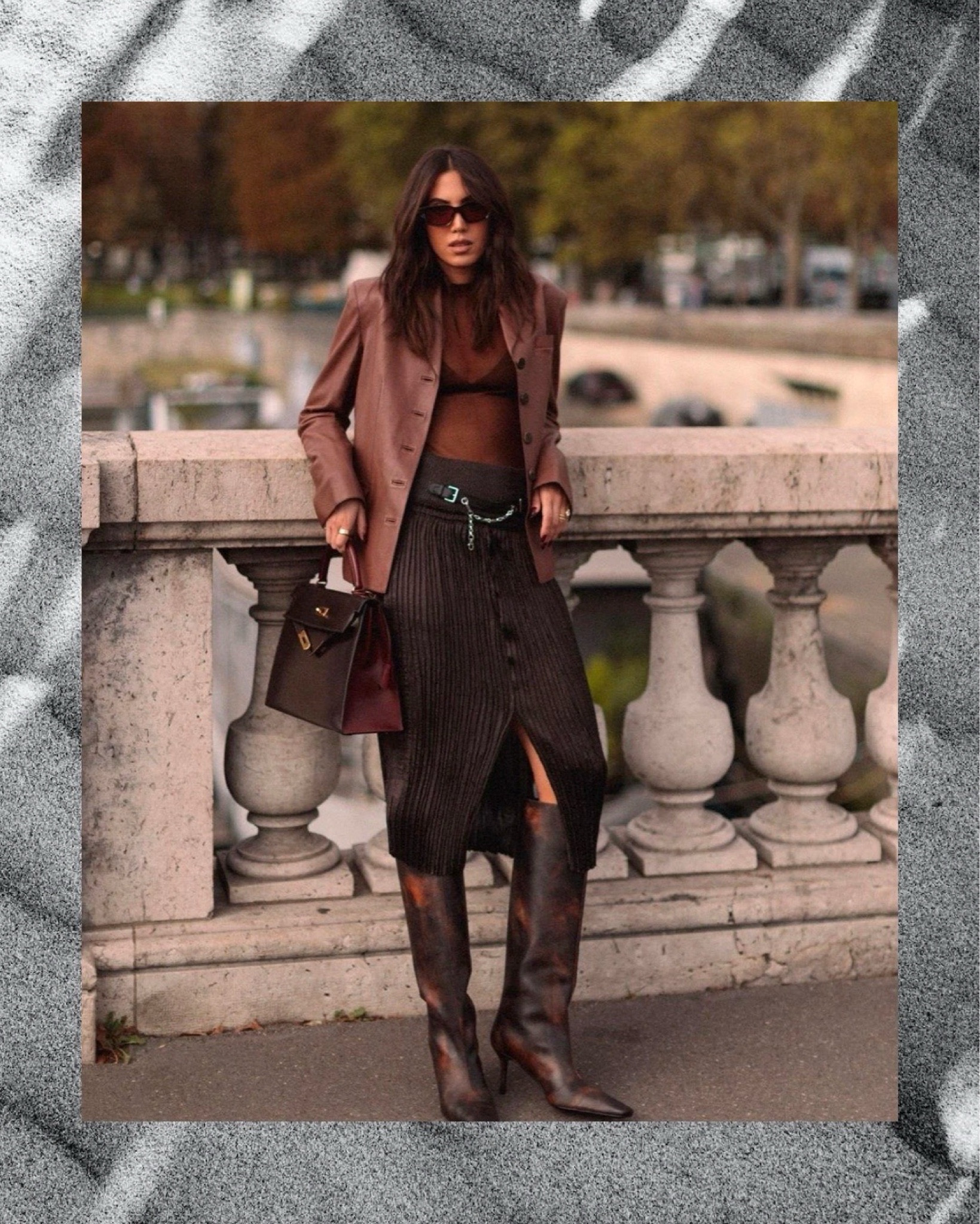 Feel Luxurious In This Monochrome Chocolate Outfit - Amidst the dopamine dressing hype and the appeal of red dominating the scene, autumn whispers its own stylish saga through the charm of muted neutrals. In particular, a rich, chocolate brown is a key component of fall 2023 dressing. Take Tania’s outfit, for instance. She dominates in head-to-toe shades of brown. The key to mastering this look comes down to texture. Her leather jacket contrasts elegantly with the sheer top, while the midi skirt offers a different textural element from the boots. To help you recreate this sophisticated chocolate outfit, we’ve curated a selection of our top picks below. #leatherjacket #midiskirt #falloutfit // Continue reading on TheCoolHour.com

#LTKxMadewell #LTKSeasonal #LTKHoliday