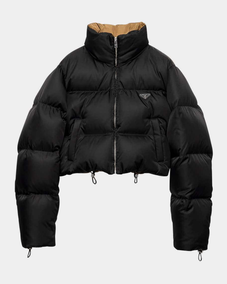 Prada Cropped Re-Nylon Down Jacket | Neiman Marcus
