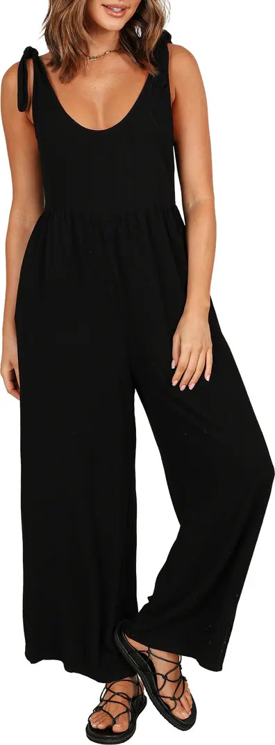 Ayla Tie Shoulder Wide Leg Linen Jumpsuit | Nordstrom