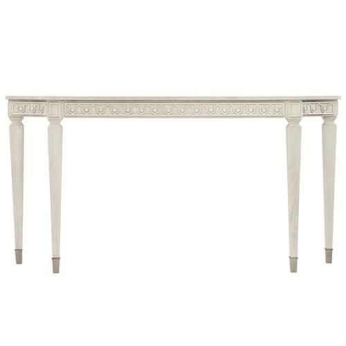 Audrey French Country White Oak Silver Accent Console Table | Kathy Kuo Home