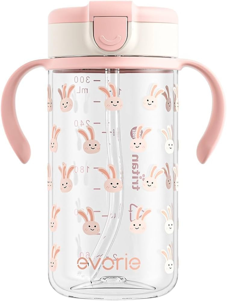 Evorie Tritan Toddler Sippy Cup with Silicone Straw, Spill-Proof Straw Water Bottle for Kids 1-2 ... | Amazon (US)