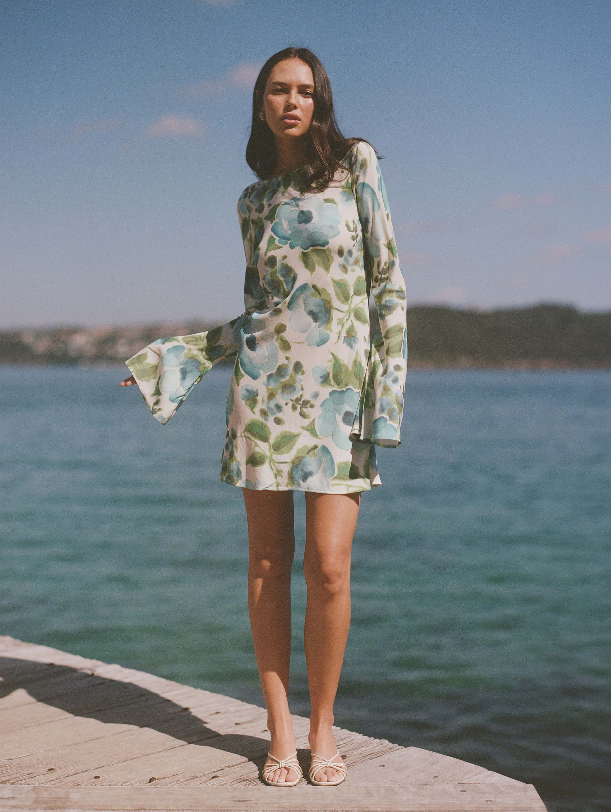Memento Long Sleeve Mini Dress | Peony Swimwear