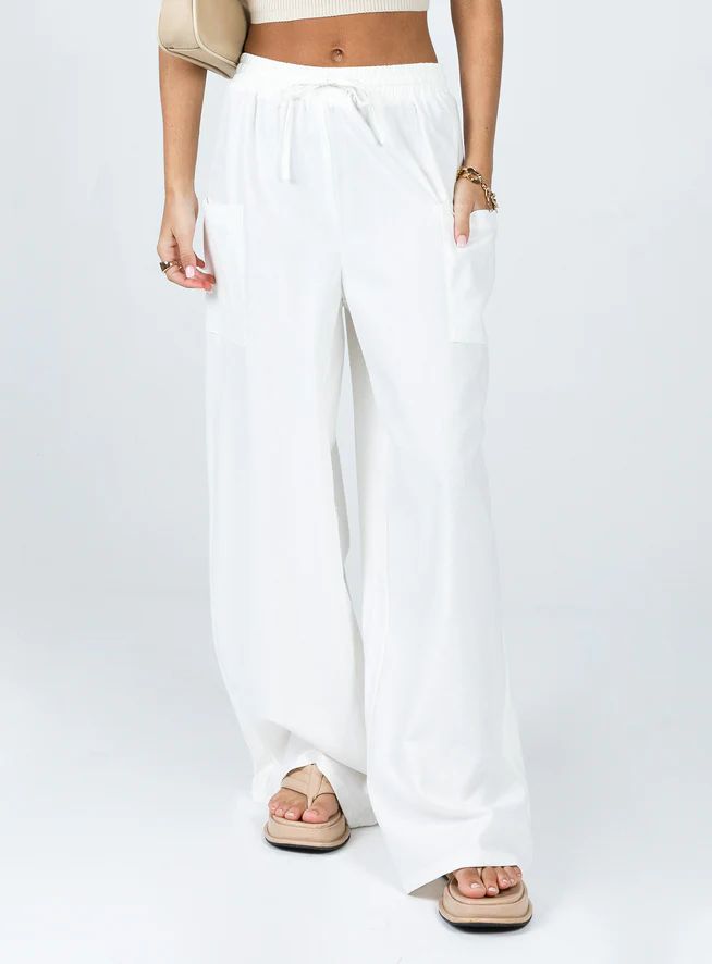 Brunie Pants White Tall | Princess Polly US