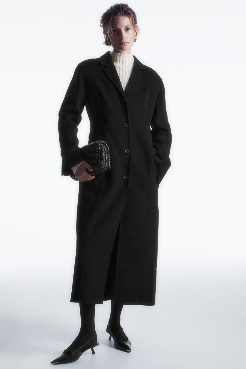 TAILORED DOUBLE-FACED WOOL COAT - BLACK - COS | COS UK