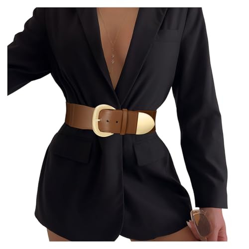 Women Wide Elastic Waist Belt for Dresses Fashion Thick Stretchy Belt for Trendy | Amazon (US)