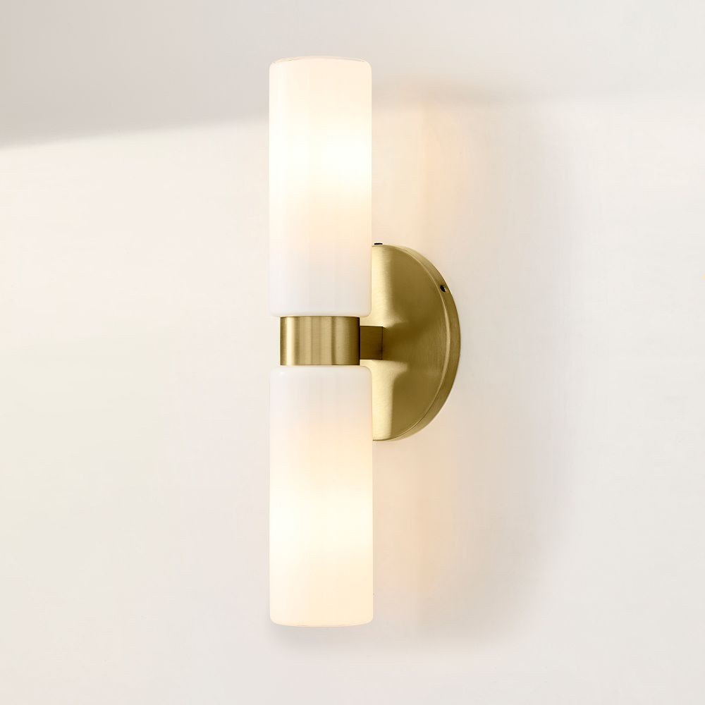 Weston Smooth Glass Indoor/Outdoor Double Short Sconce (16") | West Elm (US)