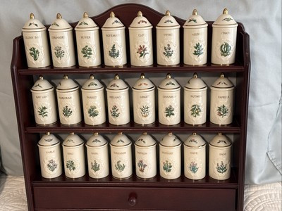 1992 Vintage COMPLETE  Lenox Spice Garden Spice Jars Porcelain Set 24 With Rack | eBay | eBay US