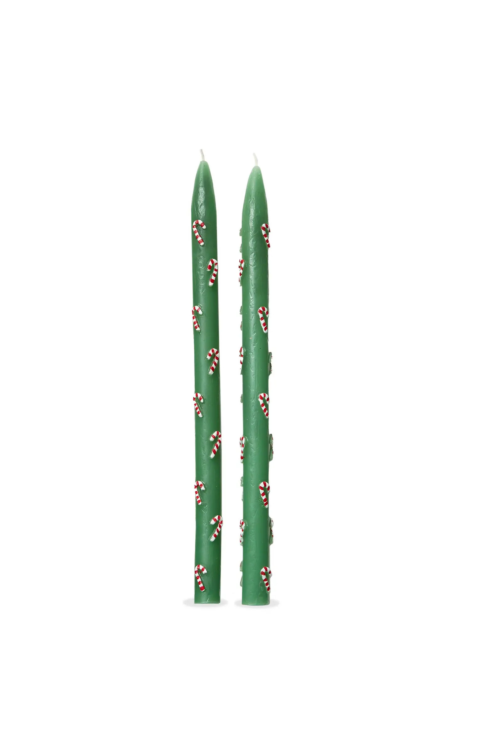 tag Hand Painted Candy Cane Taper Candles Christmas Green Multi | Nordstrom | Nordstrom