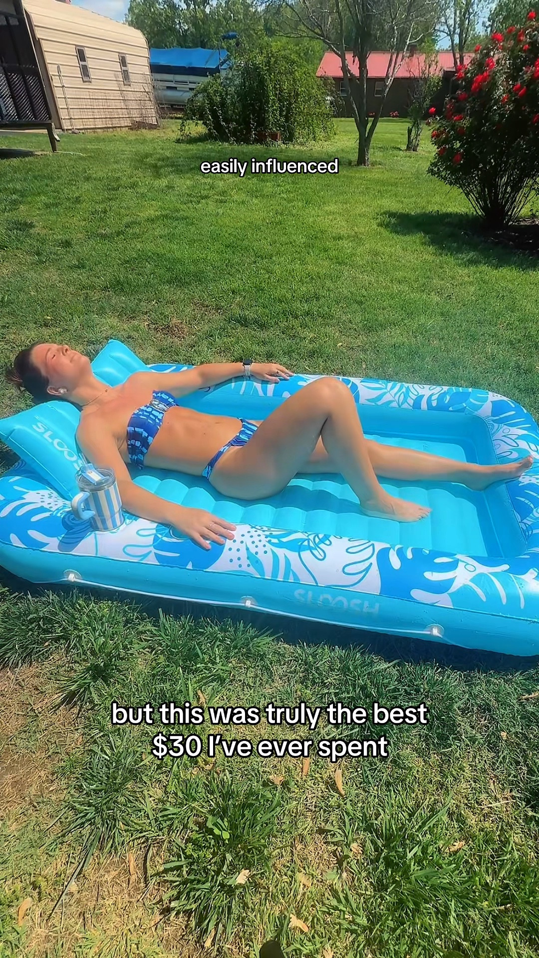 the best $30 I ever spent!! 

this float is perfect for your backyard, deck or throwing in the pool! it was super easy to set up & super comfy for tanning. I love the cup holders & removable pillow. 

for reference- I am 5’3” & I got the size L

#LTKU #LTKSeasonal #LTKFindsUnder50