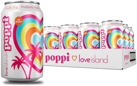 Poppi Prebiotic Soda, Sparkling Water & Fruit Juice, Punch Pop, 12 Oz, 12 Pack | Amazon (US)