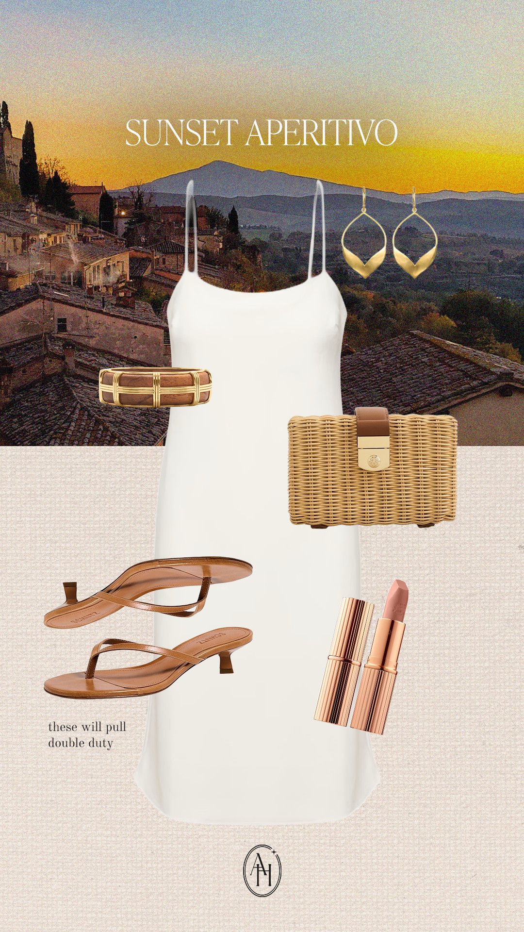 Gold jewelry with a classic white dress and kitten heels for a night out.  

 #LTKSeasonal

#LTKbeauty #LTKtravel