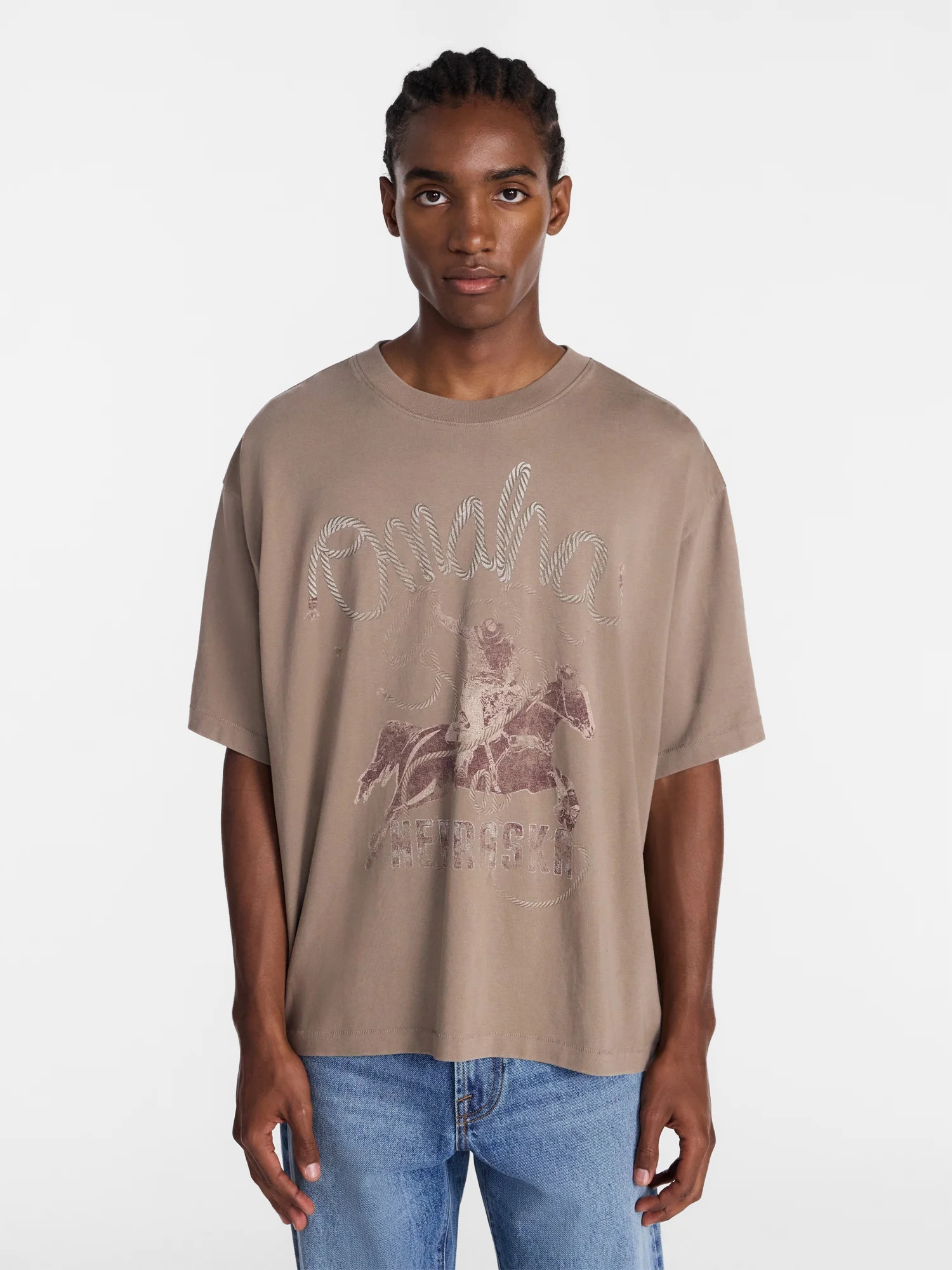 No Boundaries Boxy Fit Heavyweight Graphic Tee Shirt with Short Sleeves, Men's XS-4XLT | Walmart (US)
