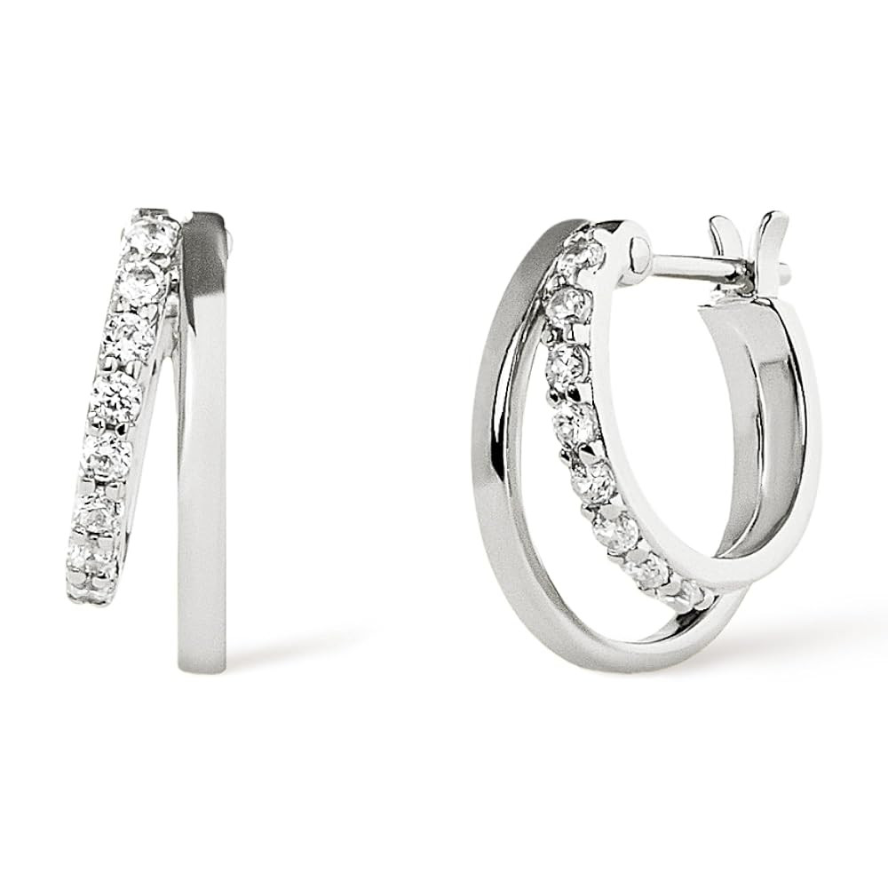 Ana Luisa Toda Double Hoop Earrings for Women - Chic Small & Mini 14K Gold Plated & Silver Rhodiu... | Amazon (US)