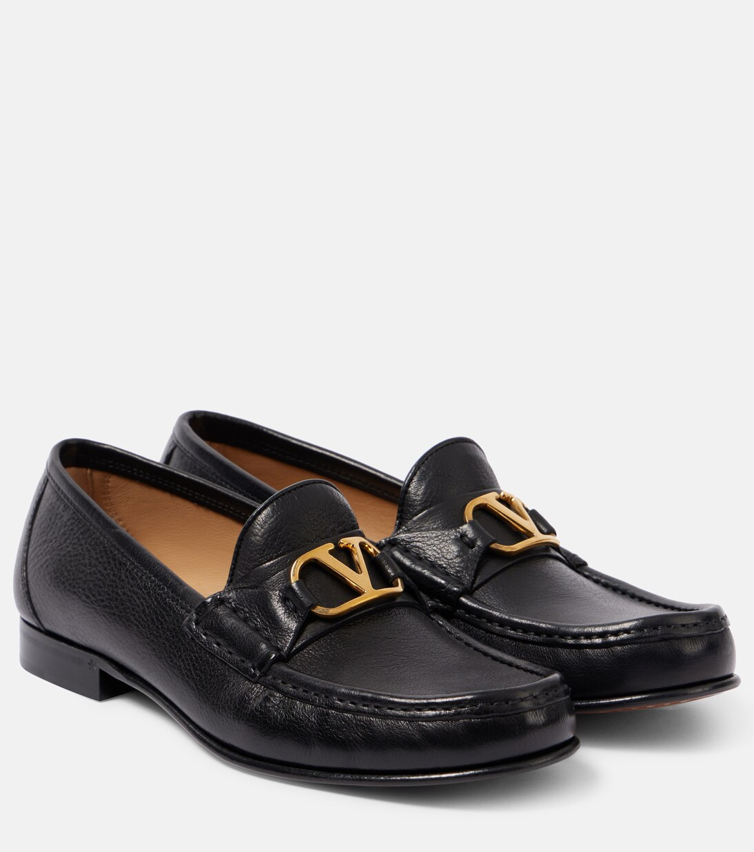 VLogo Signature leather loafers | Mytheresa (US/CA)